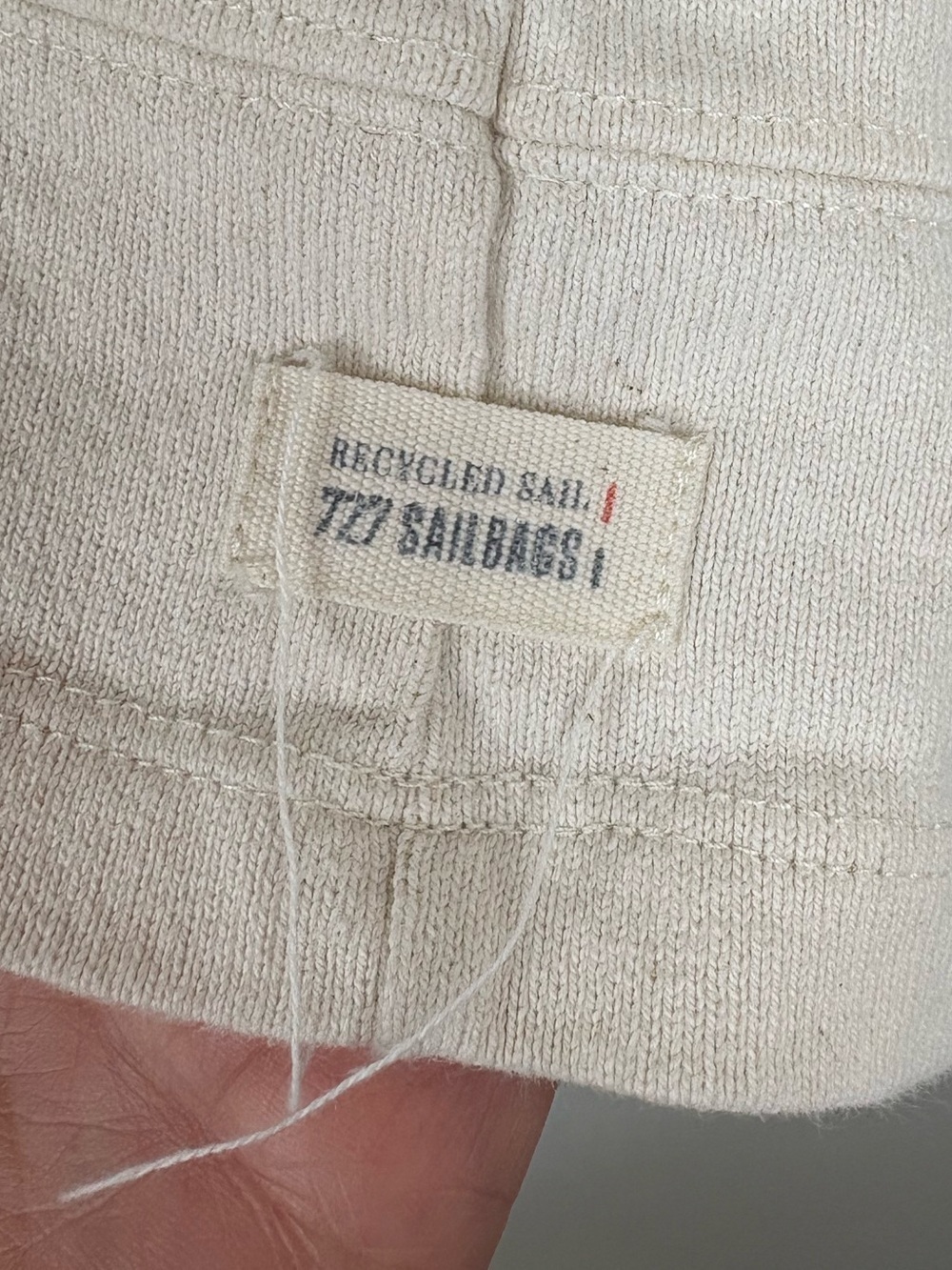 Ponant x 727 Sailbags Striped Boatneck Top Ivory & Navy XL 100% Cotton Nautical - Picture 7 of 9